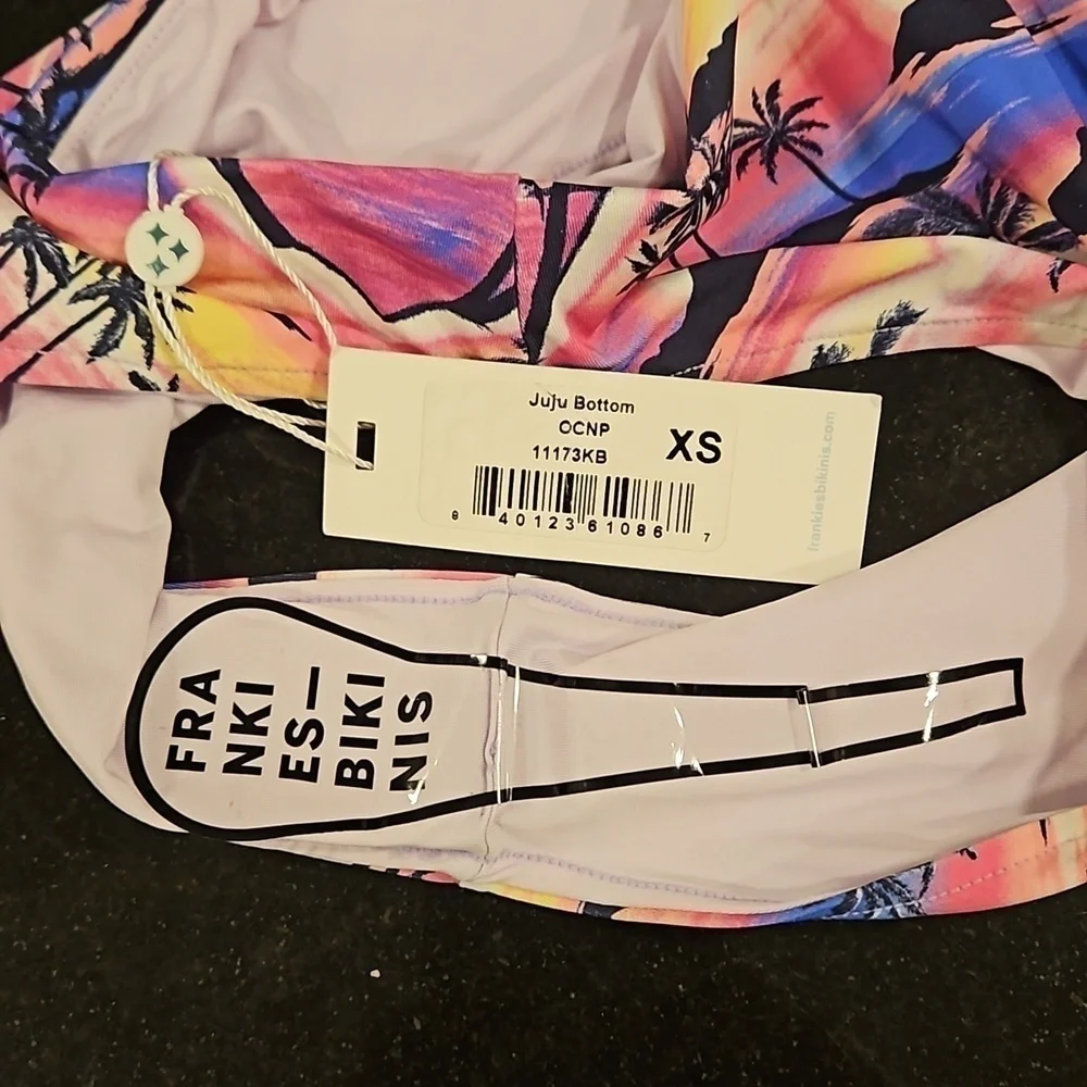 💕FRANKIES BIKINIS💕 Juju Bottom ~ Ocean Front Print XS NWT